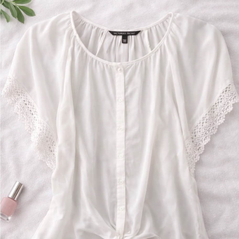 Victoria's Secret Ivory Button-Down Blouse